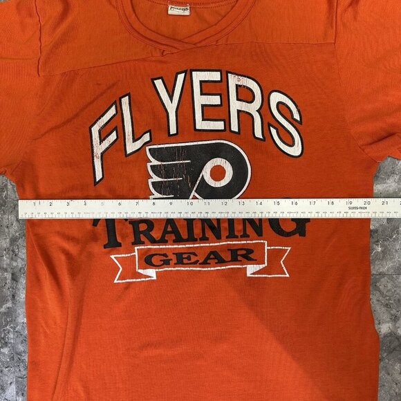 Vintage Philadelphia Flyers Men’s Sz L Shirt Ravens Traning Gear Orange Pullover - Picture 6 of 7